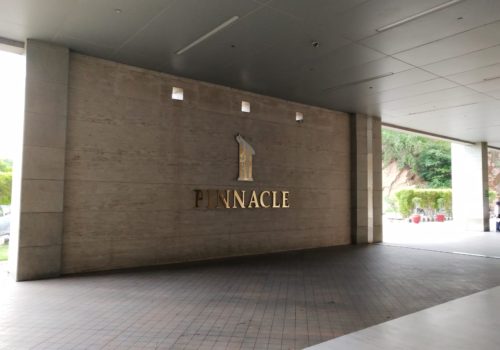 Pinnacle sign on office building